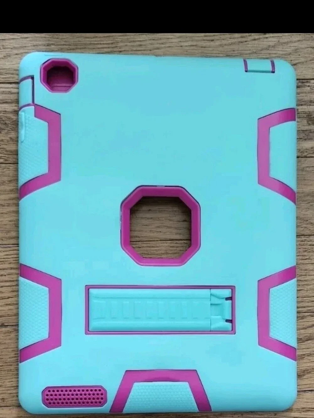 Ipad 2,3, And 4 Pink And Teal Hard Plastic Case And Silicone Cover